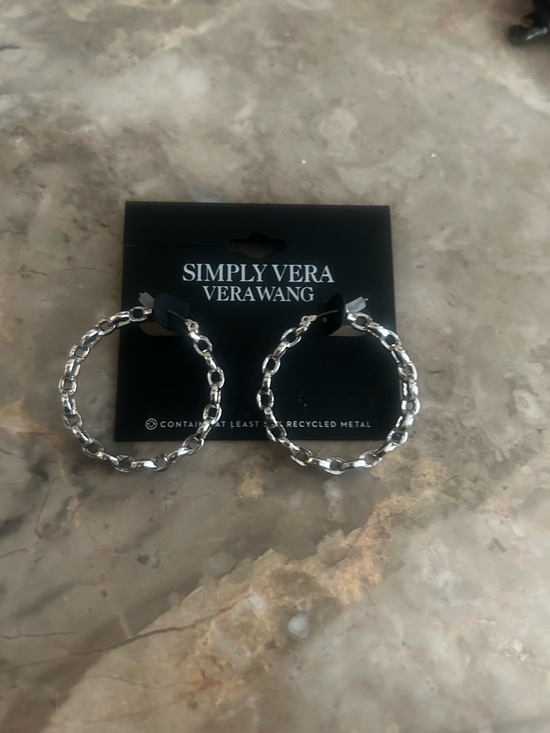 Simply Vera Vera Wang Jewelry - Simply Vera Vera Wang Polished Silver Chain-Link Hoop Earrings